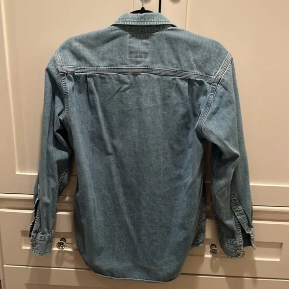 BANANA REPUBLIC 90s Globe Tag Long Sleeve Shirt XS Cotton vintage - Picture 6 of 9